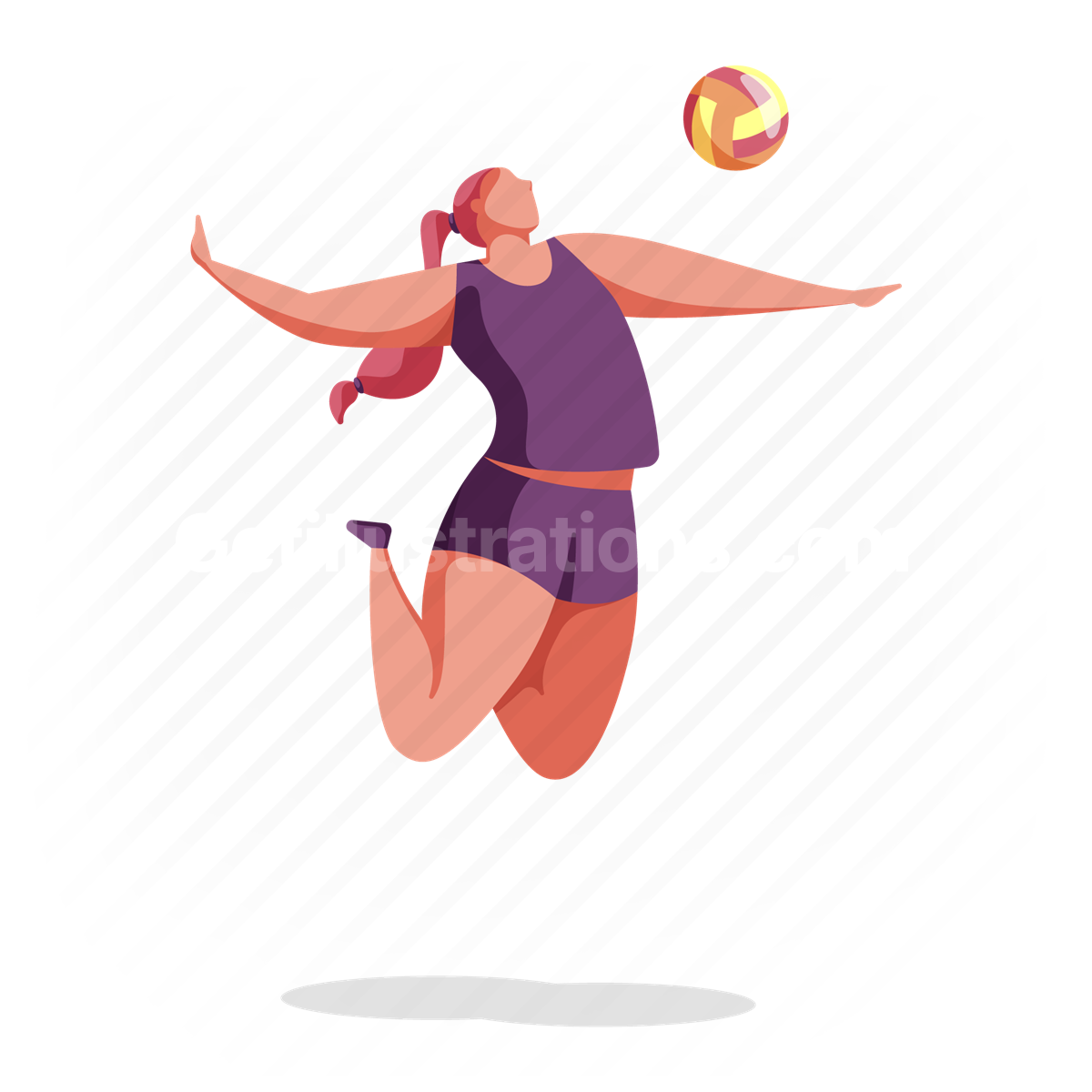 woman, volleyball, ball, sport, game